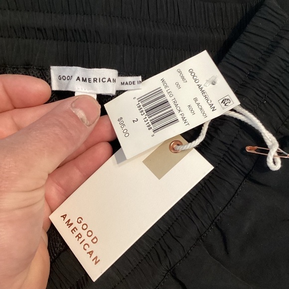 Good American Wide Leg Track Pant Black Size M - Picture 6 of 7